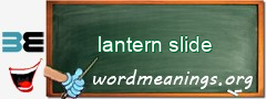 WordMeaning blackboard for lantern slide